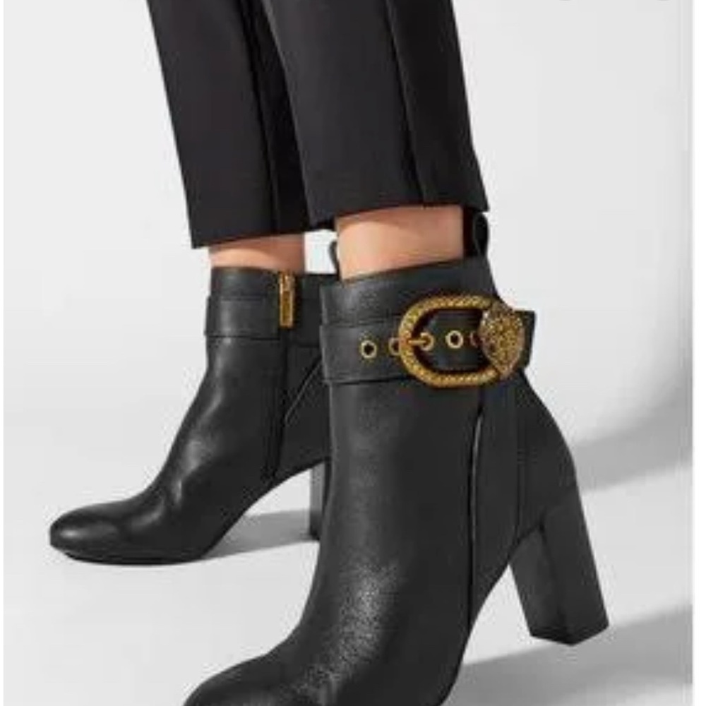Kurt Geiger Black and Gold Ankle Boots Size 41 or 10